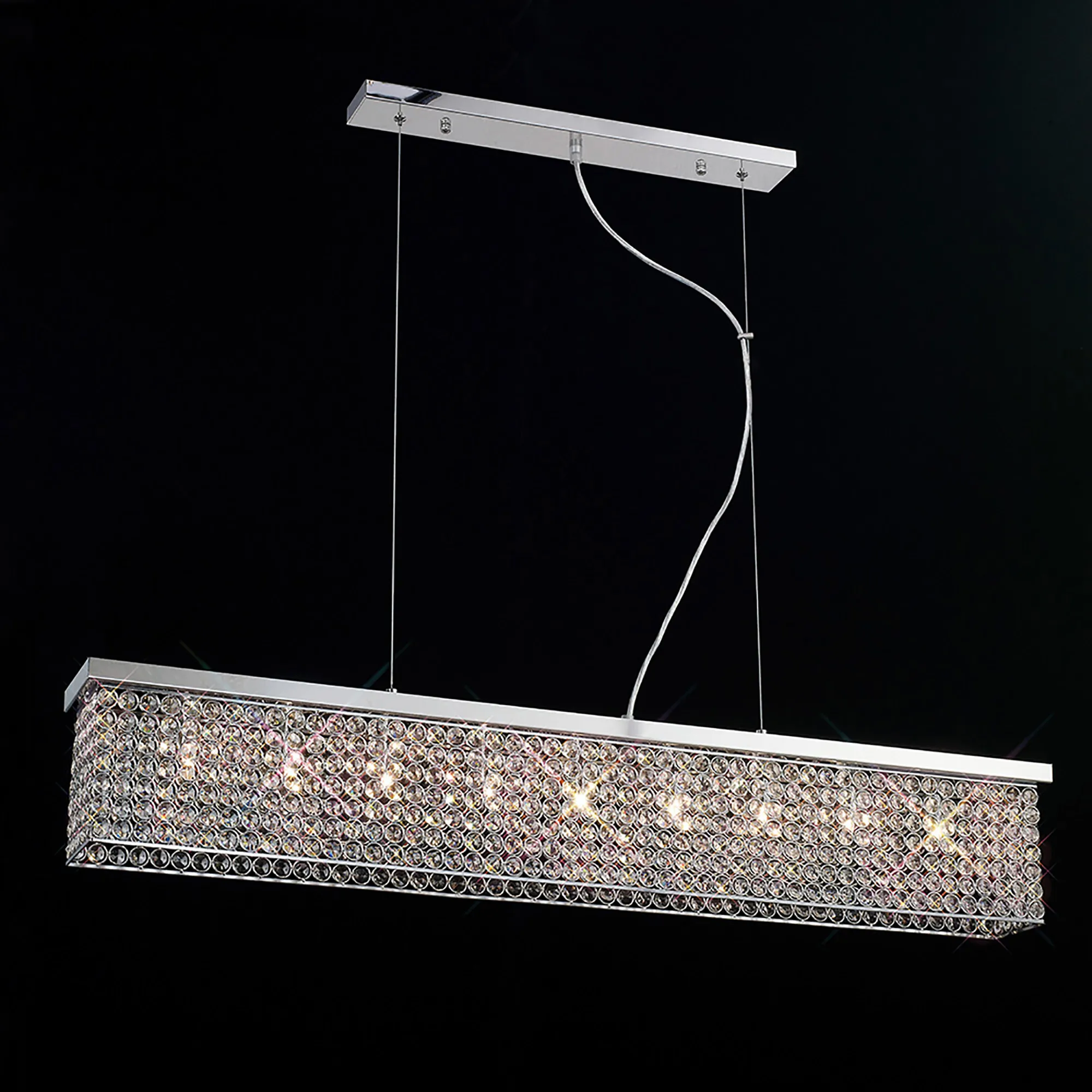Piazza Crystal Ceiling Lights Diyas Linear Crystal Fittings